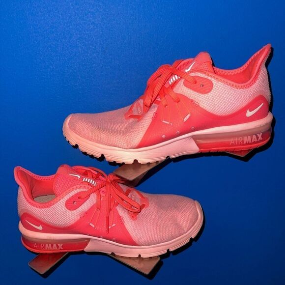 Shoes - Nike Womens Air Max Sequent 3 908993-601 Pink Running Shoes Sneakers Size 7